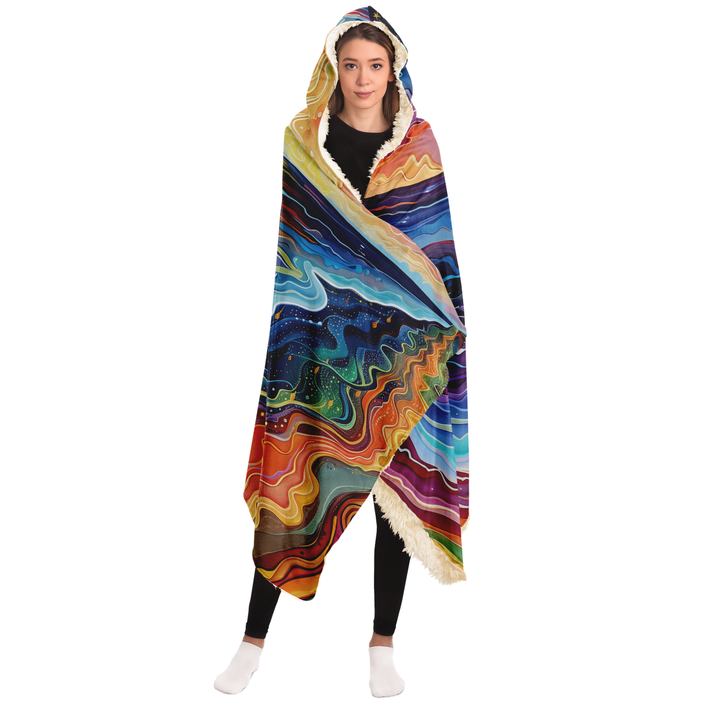 Wavy Sunset - Hooded blanket