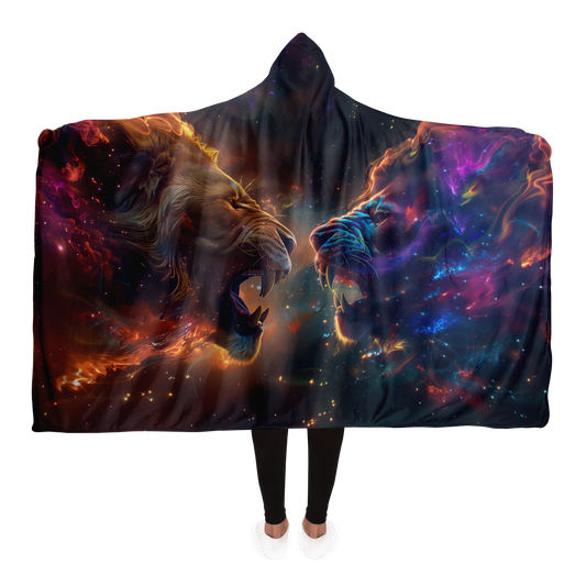 Cosmic Lions - Hooded Blanket