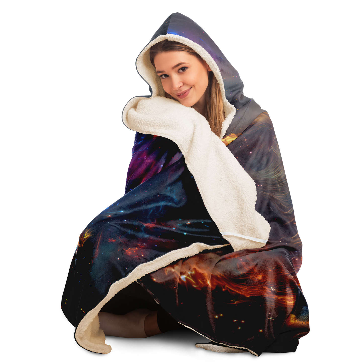 Cosmic Lions - Hooded Blanket