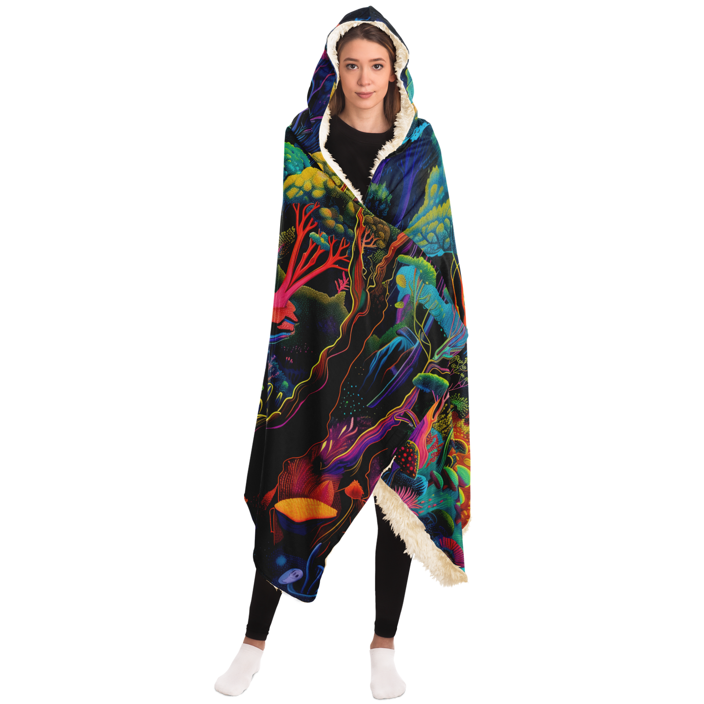 Trippy Forest - Hooded blanket