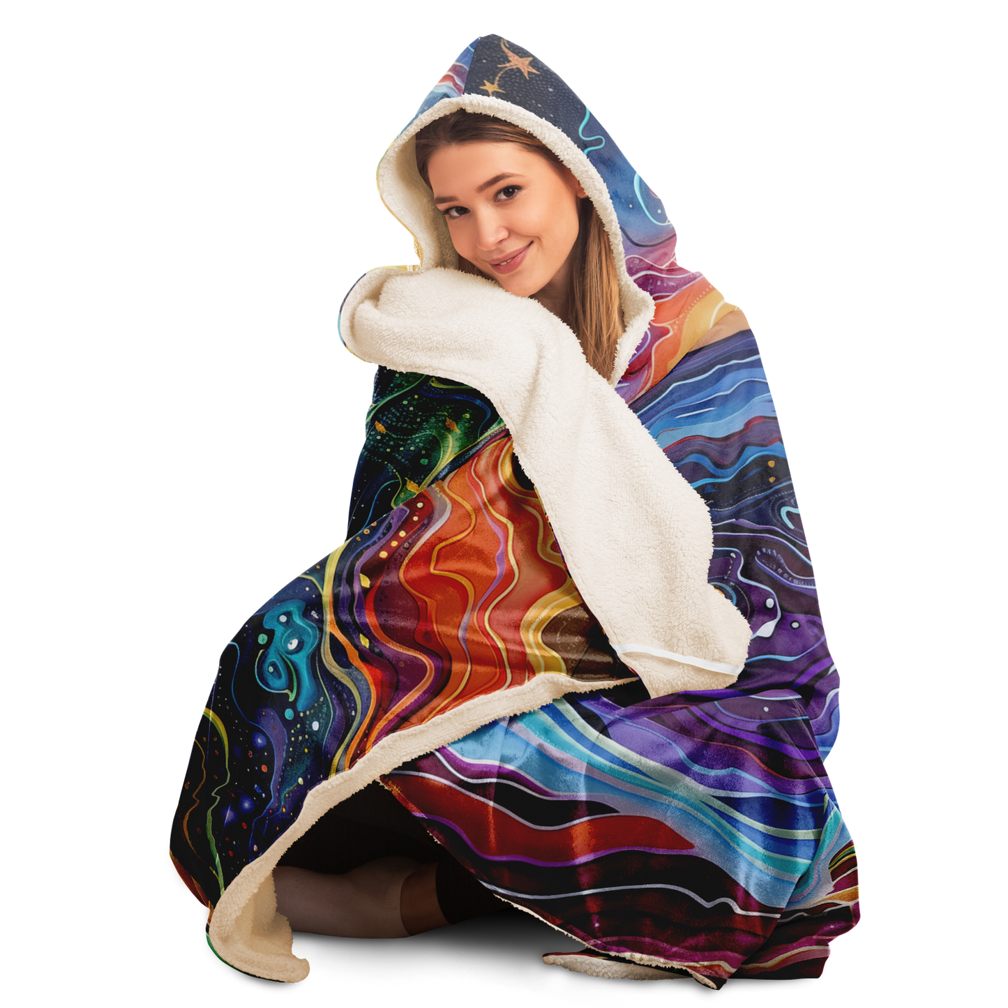 Wavy Sunset - Hooded blanket