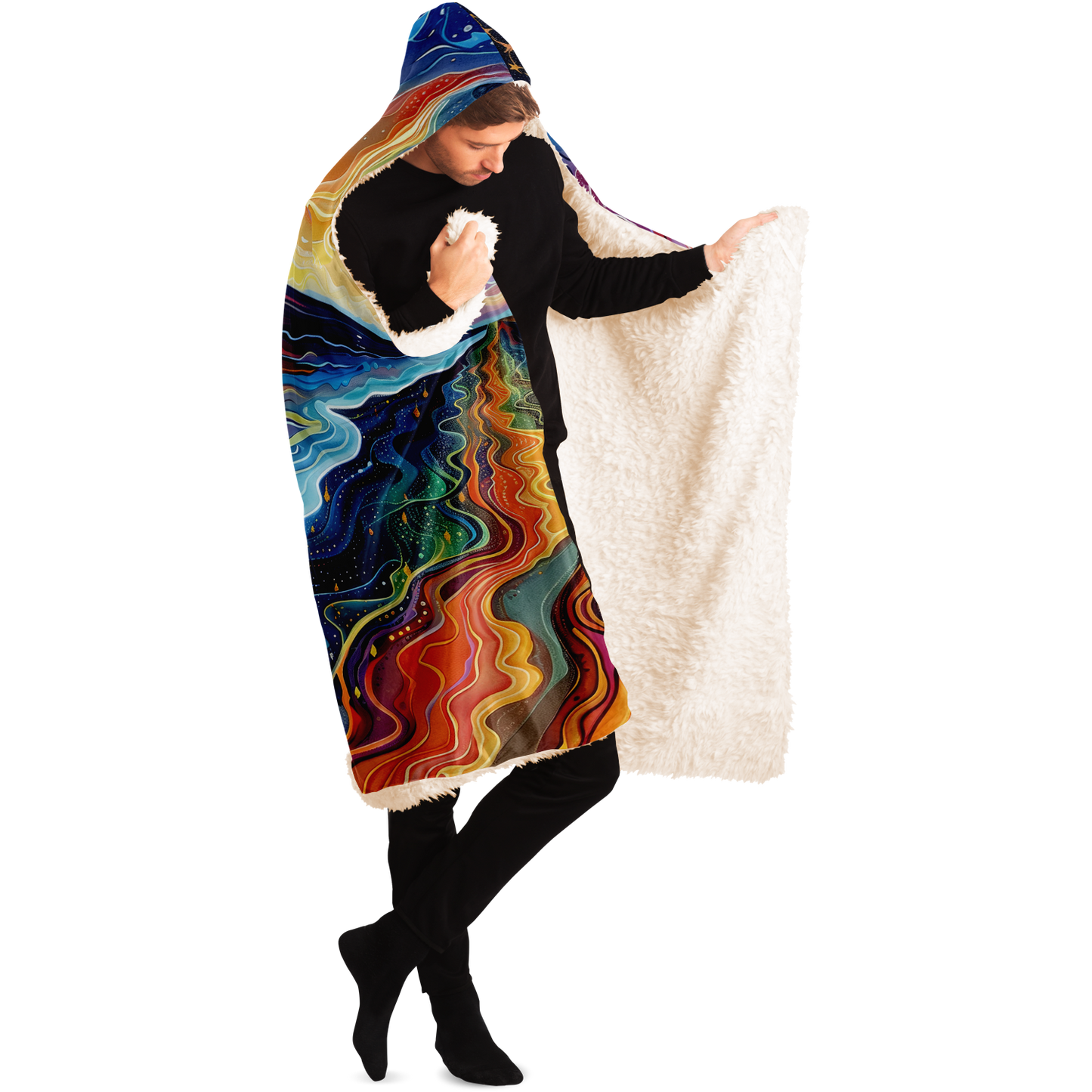 Wavy Sunset - Hooded blanket