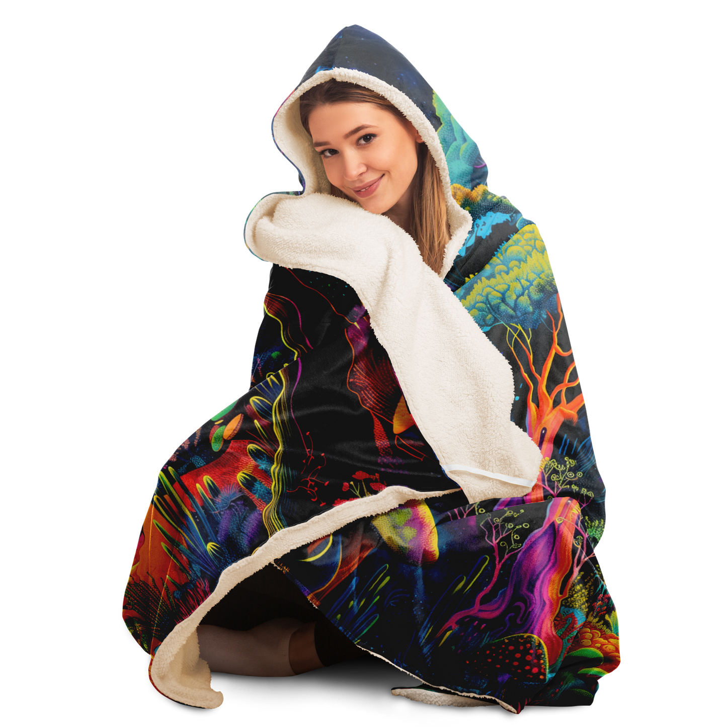 Trippy Forest - Hooded blanket