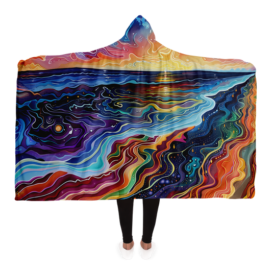 Wavy Sunset - Hooded blanket